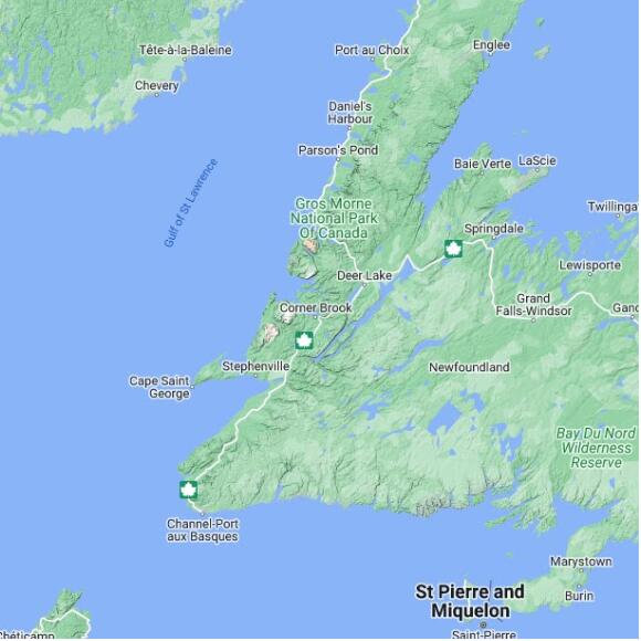 basemap 480 by 480 kms centered on station CWKB at CORNER BROOK NL