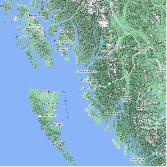 basemap 480 by 480 kms centered on station CWLC at LUCY ISLAND LIGHTSTATION BC