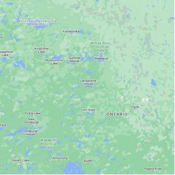 basemap 480 by 480 kms centered on station CWLF at LANSDOWNE HOUSE (AUT) ON