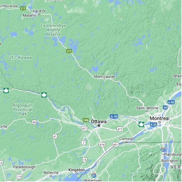 basemap 480 by 480 kms centered on station CWMJM at MANIWAKI AIRPORT QC