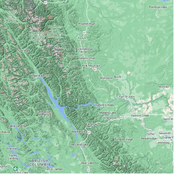 basemap 480 by 480 kms centered on station CWNO at Pink Mountain BC
