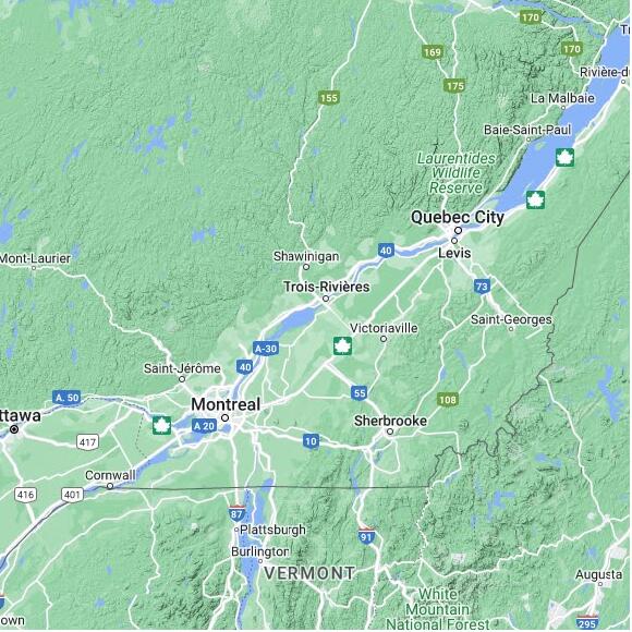 basemap 480 by 480 kms centered on station CWNQM at NICOLET QC