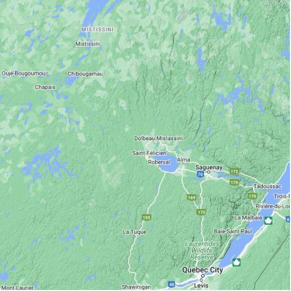 basemap 480 by 480 kms centered on station CWOD at NORMANDIN QC