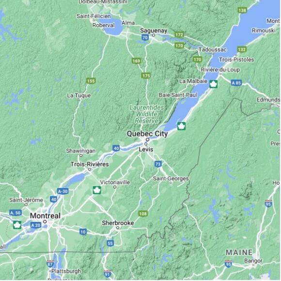 basemap 480 by 480 kms centered on station CWQB at QUEBEC/JEAN LESAGE INTL QC