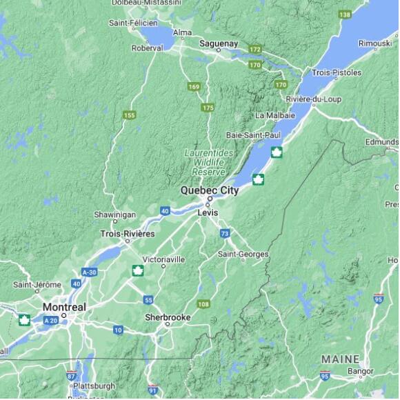 basemap 480 by 480 kms centered on station CWQBM at QUEBEC/JEAN LESAGE INTL QC