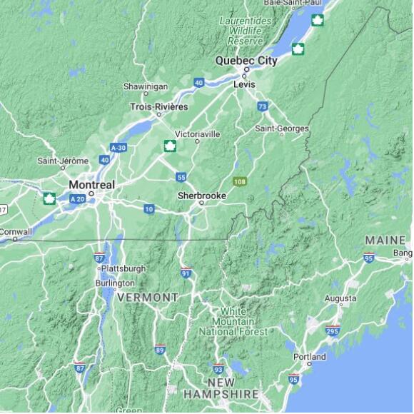basemap 480 by 480 kms centered on station CWQHM at LENNOXVILLE QC