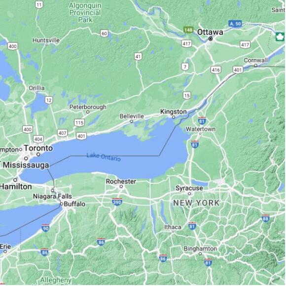 basemap 480 by 480 kms centered on station CWQPM at POINT PETRE (AUT) ON