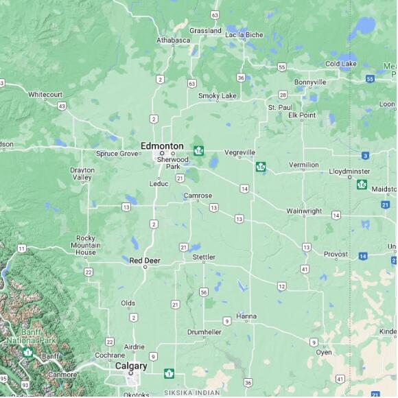 basemap 480 by 480 kms centered on station CWRV at CAMROSE AB