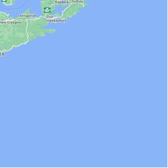 basemap 480 by 480 kms centered on station CWSAAUT at Sable Island NS