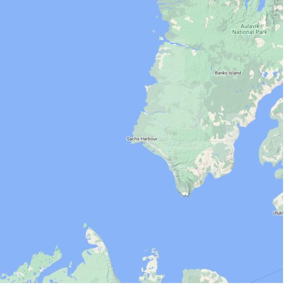 basemap 480 by 480 kms centered on station CWSY at SACHS HARBOUR CLIMATE NT