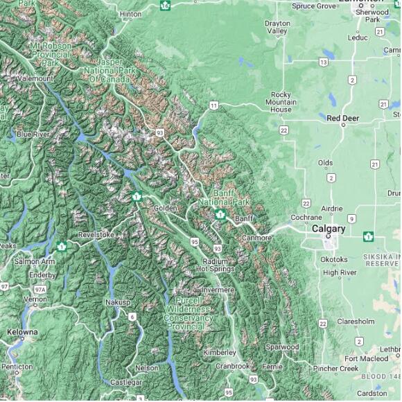 basemap 480 by 480 kms centered on station CWYL at YOHO PARK BC