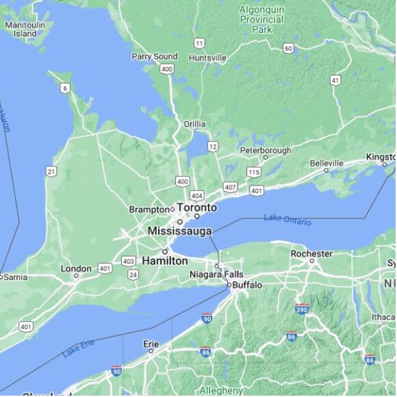 basemap 480 by 480 kms centered on station CYKZAUT at Toronto/Buttonville ON