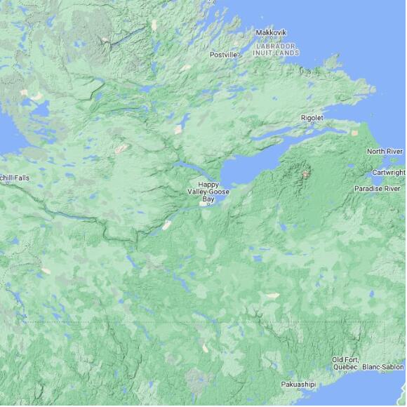 basemap 480 by 480 kms centered on station CYYR at Goose Bay NL
