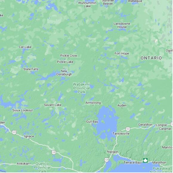 basemap 480 by 480 kms centered on station ONFWHT at Whitewater Lake ON