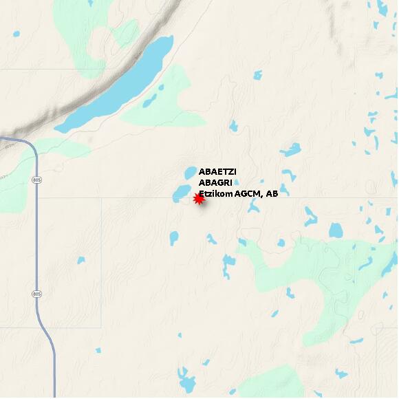 map at zoomlvl 10x10 kilometres for Etzikom AGCM