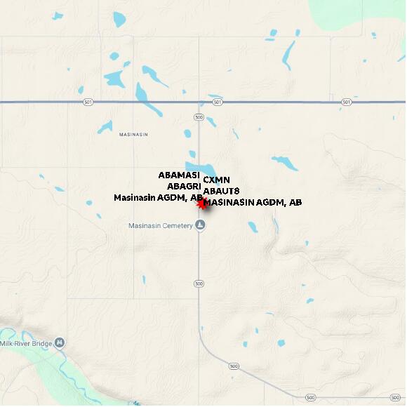 map at zoomlvl 10x10 kilometres for Masinasin AGDM