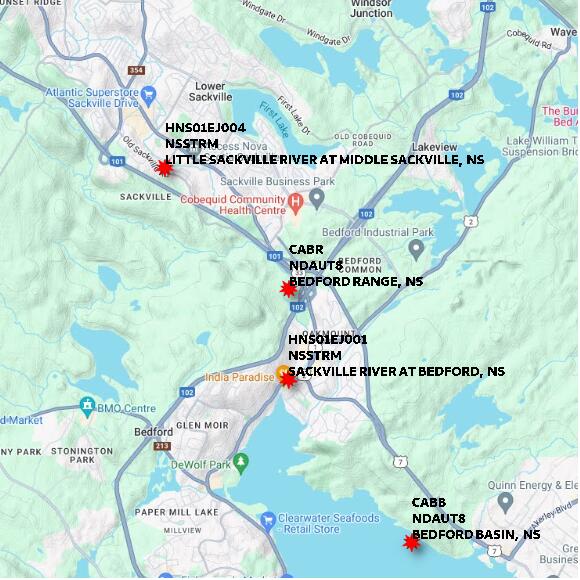 map at zoomlvl 10x10 kilometres for BEDFORD RANGE