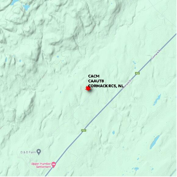 map at zoomlvl 10x10 kilometres for CORMACK RCS