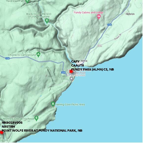 map at zoomlvl 10x10 kilometres for FUNDY PARK (ALMA) CS