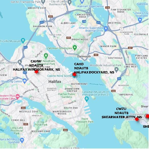 map at zoomlvl 10x10 kilometres for HALIFAX DOCKYARD