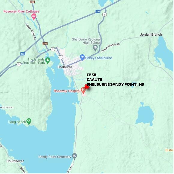 map at zoomlvl 10x10 kilometres for SHELBURNE SANDY POINT