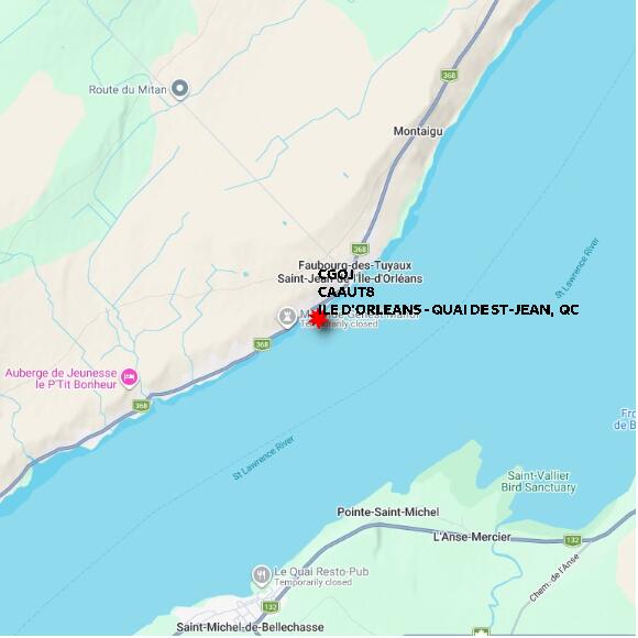 map at zoomlvl 10x10 kilometres for ILE D'ORLEANS - QUAI DE ST-JEAN