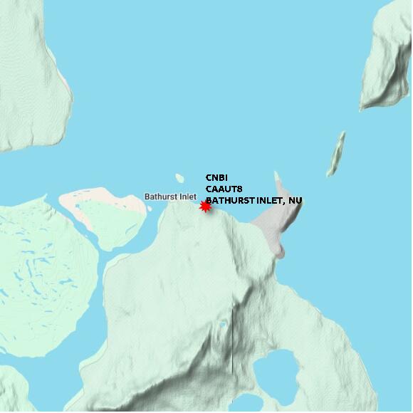map at zoomlvl 10x10 kilometres for BATHURST INLET