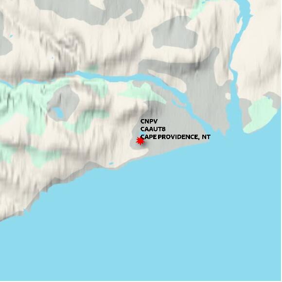 map at zoomlvl 10x10 kilometres for CAPE PROVIDENCE