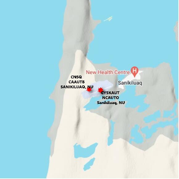 map at zoomlvl 10x10 kilometres for SANIKILUAQ