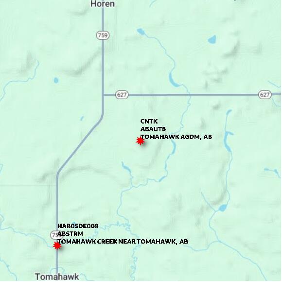 map at zoomlvl 10x10 kilometres for TOMAHAWK AGDM