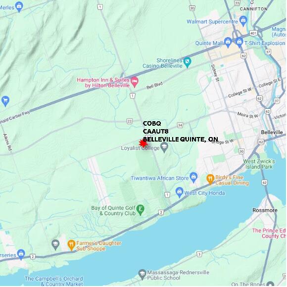 map at zoomlvl 10x10 kilometres for BELLEVILLE QUINTE