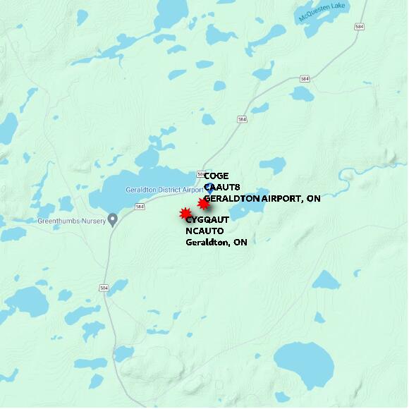 map at zoomlvl 10x10 kilometres for GERALDTON AIRPORT
