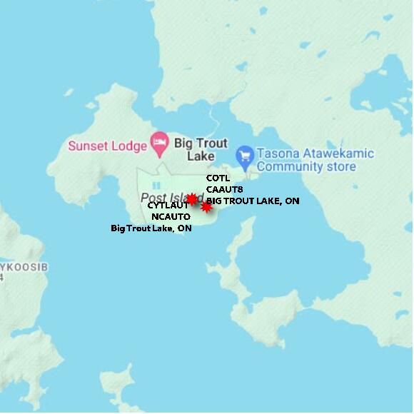map at zoomlvl 10x10 kilometres for BIG TROUT LAKE