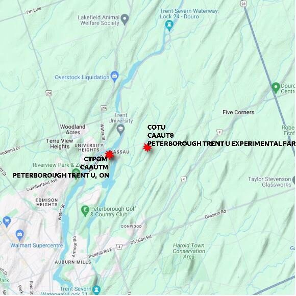 map at zoomlvl 10x10 kilometres for PETERBOROUGH TRENT U EXPERIMENTAL FARM