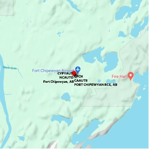 map at zoomlvl 10x10 kilometres for FORT CHIPEWYAN RCS