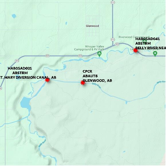 map at zoomlvl 10x10 kilometres for GLENWOOD