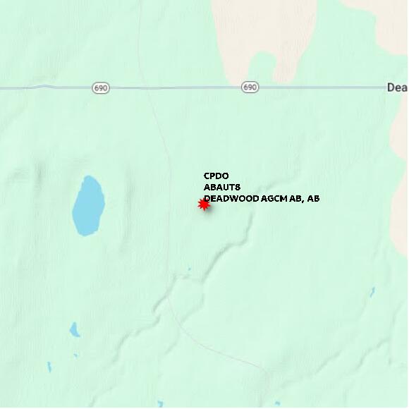 map at zoomlvl 10x10 kilometres for DEADWOOD AGCM AB