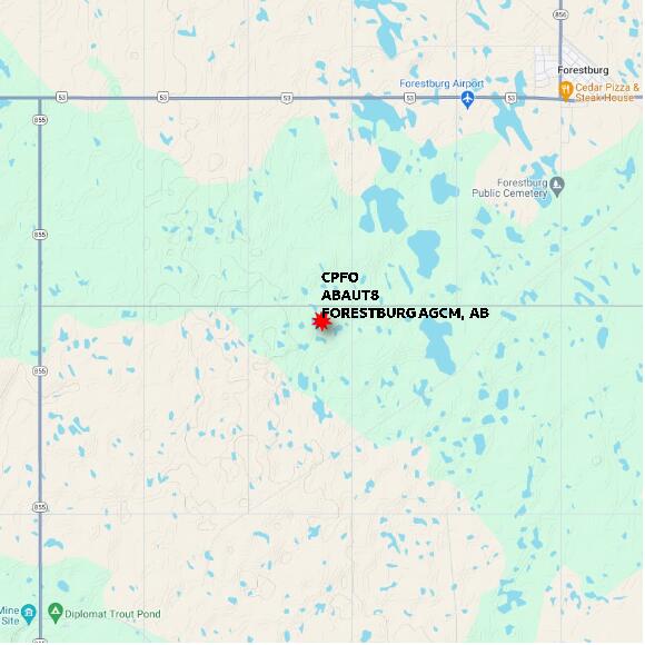 map at zoomlvl 10x10 kilometres for FORESTBURG AGCM