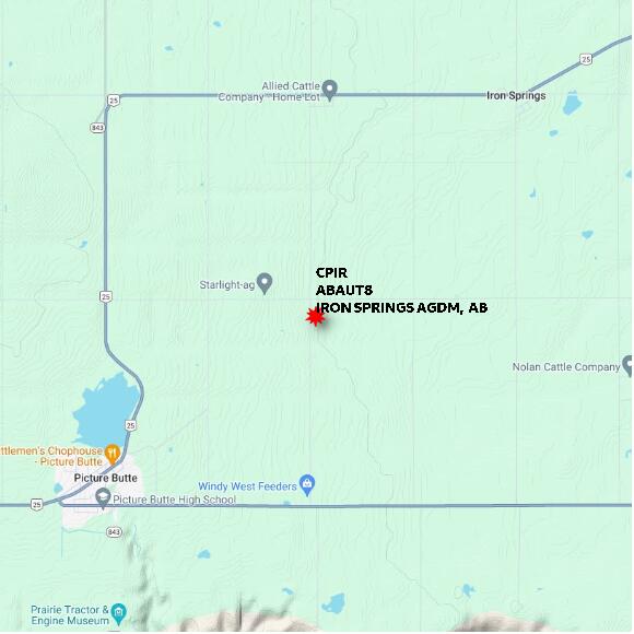 map at zoomlvl 10x10 kilometres for IRON SPRINGS AGDM
