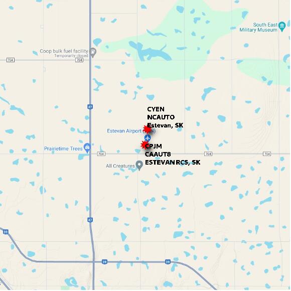map at zoomlvl 10x10 kilometres for ESTEVAN RCS