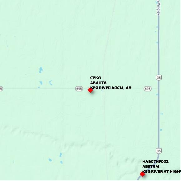 map at zoomlvl 10x10 kilometres for KEG RIVER AGCM