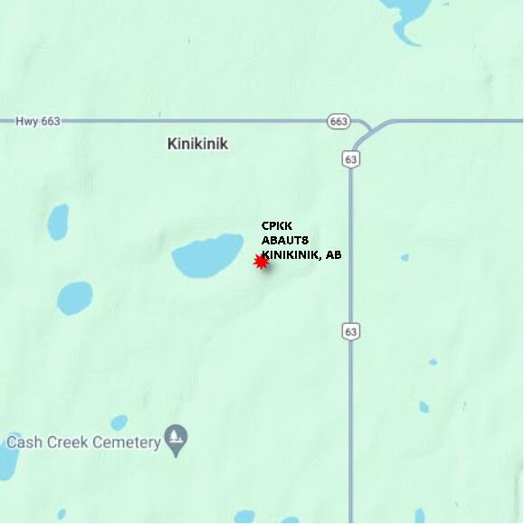 map at zoomlvl 10x10 kilometres for KINIKINIK