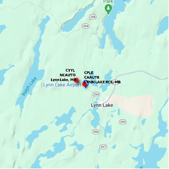 map at zoomlvl 10x10 kilometres for LYNN LAKE RCS