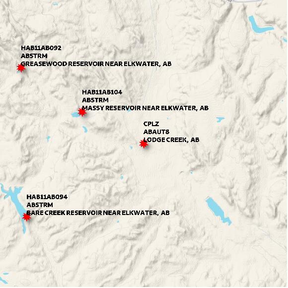 map at zoomlvl 10x10 kilometres for LODGE CREEK