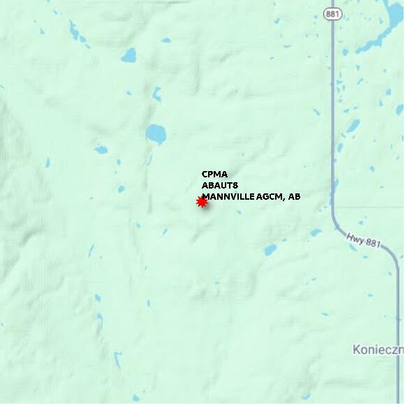 map at zoomlvl 10x10 kilometres for MANNVILLE AGCM