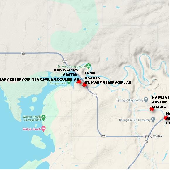 map at zoomlvl 10x10 kilometres for ST. MARY RESERVOIR
