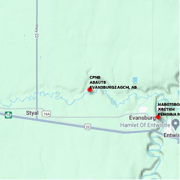 map at zoomlvl 10x10 kilometres for EVANSBURG2 AGCM