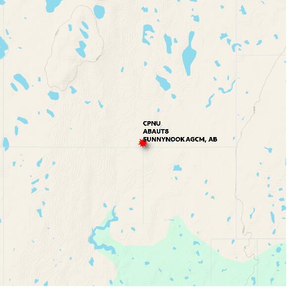 map at zoomlvl 10x10 kilometres for SUNNYNOOK AGCM