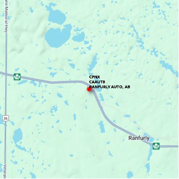 map at zoomlvl 10x10 kilometres for RANFURLY AUTO