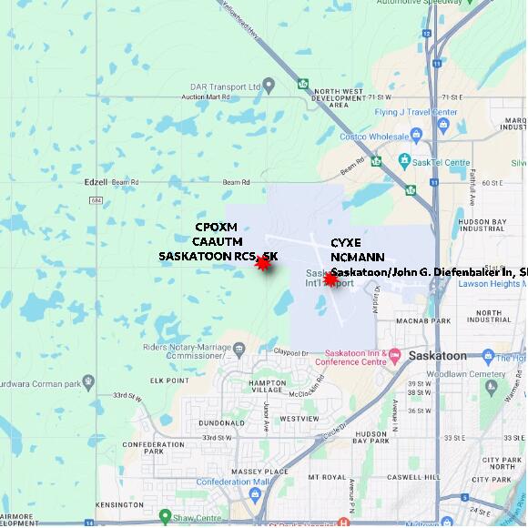 map at zoomlvl 10x10 kilometres for SASKATOON RCS